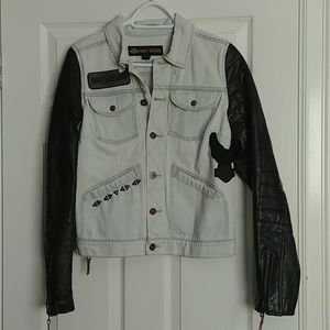 Small Harley-Davidson Denim Leather Sleeved Jacket